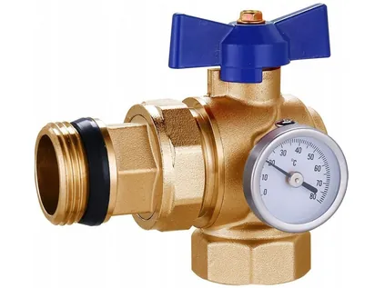 Guľový ventil rohový 1", modrý